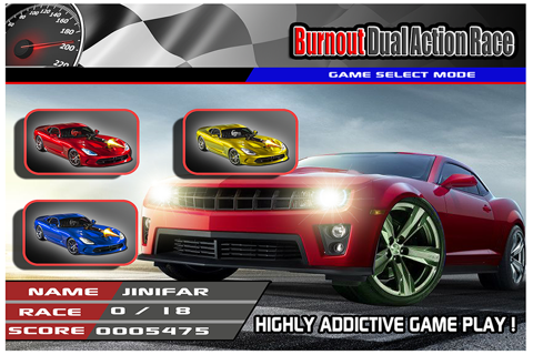 Burnout Dual Action Race Free : Crossover Rivals Take Down Racer screenshot 2