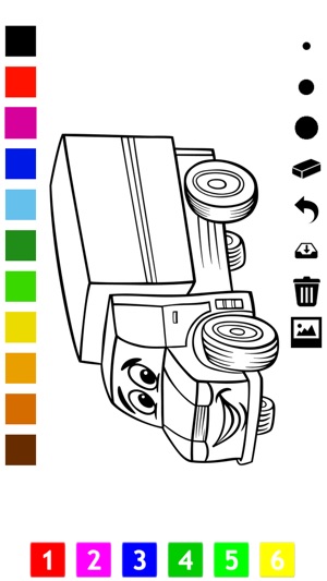 著色書 兒童汽車：許多像一輛賽車，公共汽車，拖拉機，卡車和更多的圖片。遊戲，學習如何畫一幅畫(圖5)-速報App