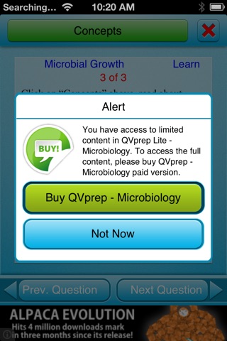 Free QVprep Lite Microbiology : Learn Test Review for College Biology majors, Undergraduates, Junior Physicians, Medical, Pre-Medical and nursing students and for exam preparation screenshot 4