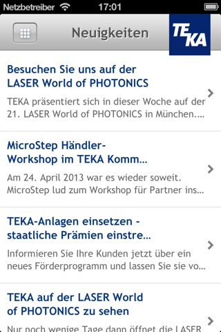 TEKA Unternehmensapp screenshot 2