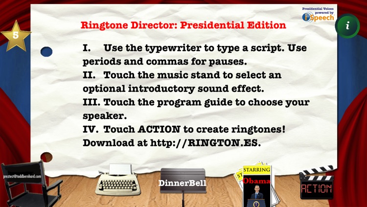 Presidential Ringtone Director: Obama & Bush TTS Voices for Talking CallerID Ringtones screenshot-3