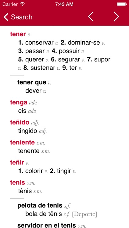 Spanish-Portuguese Dictionary from Accio