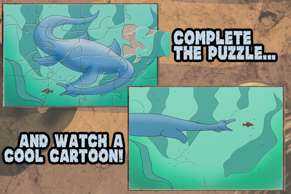 Dinosaur Jigsaw Puzzles Free - Fun Animated Kids Jigsaw Puzzle with HD Cartoon Dinosaurs! screenshot 3