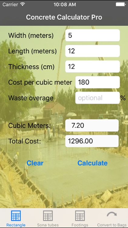 Concrete Calculator Pro Metric