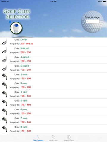 Golf Club Selector - The quickest way to use the correct club!のおすすめ画像1