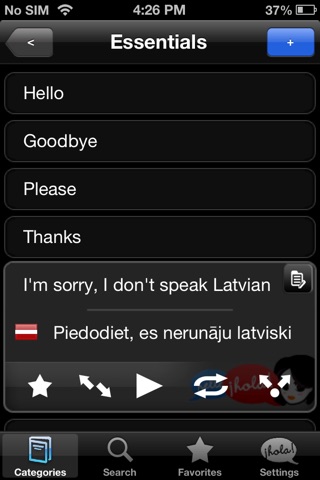 Lingopal Latvian LITE - talking phrasebook screenshot 2
