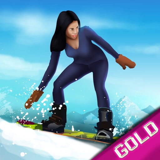 Snowboard Winter Downhill Mountain Sport : The cold snow race - Gold Edition iOS App