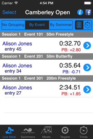 SwimChrono - Swim Event Timing and Data Management screenshot 2