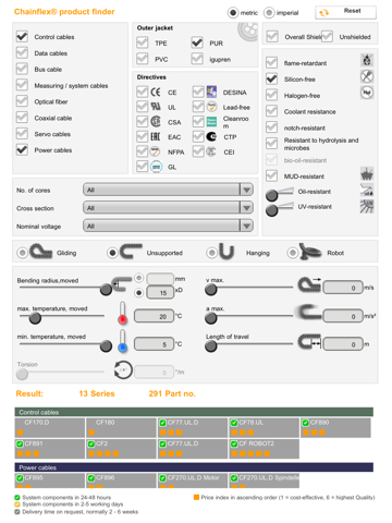 chainflex® product finder screenshot 3