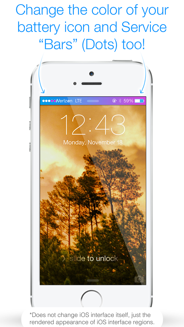 Screenshots of Chroma - Custom Status Bars Overlays For Your Wallpaper for iPhone