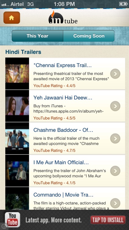 inTube: Watch Indian Films