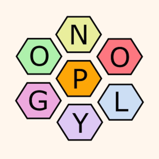 Polygon2 - word wheel train you brain to find as many words as possible from the seven letters Icon