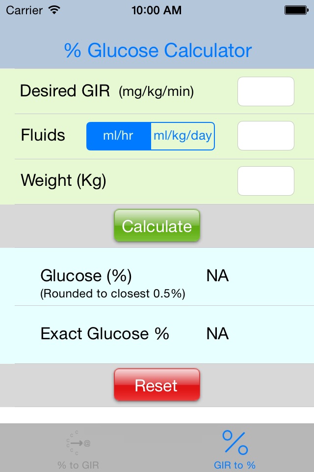 Multidrip Glucose Infusion Rate Calculator screenshot 2