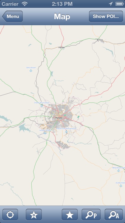 Harare, Zimbabwe Offline Map - PLACE STARS