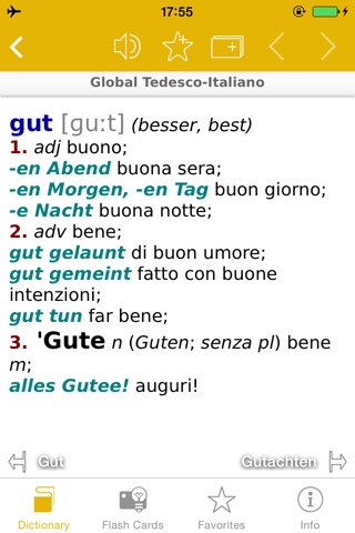 German <-> Italian Talking Dictionary Global Mondadori Langenscheidt screenshot 4