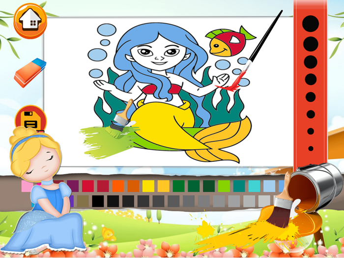 公主童话图画书 - 全部在1美容童话故事画，涂料和颜料游戏高清对于好孩子