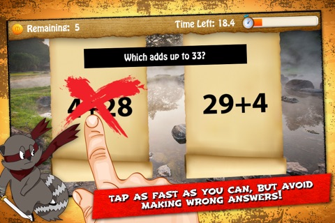 Raccoon Ninja: Addition Subtraction Games and Problems for Fast Basic Kindergarten Math Lessons screenshot 4