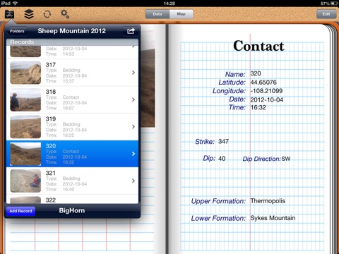 GeoFieldBook screenshot 2