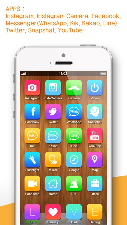 One touch call, Apps, home screen shortcut icon ( iFavorite Pro : for Instagram camera, Snapshat, WhatsApp and iOS7 )