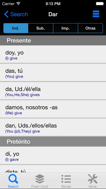 ConjuVerb - Spanish Verb Conjugation Helper