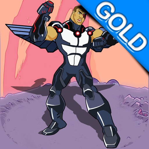 Steel-Man : The Space Defying Gravity Cyborg Robot fighting the alien invasion - Gold Edition icon