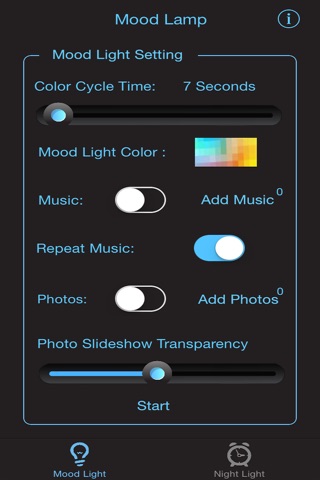 Night Light Ultimate - Mood Light with Music, NightLight with sound sensor, Time Display & Alarm Clock screenshot 2