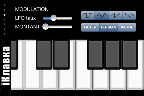 !iM: iKlavka, classic monophonic (two voice) sound synthesizer with full screen piano keyboard. Free version. screenshot 3