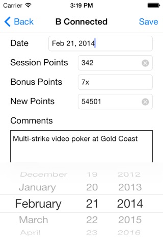 Casino Comp: slot point tracker for Las Vegas players clubs screenshot 3