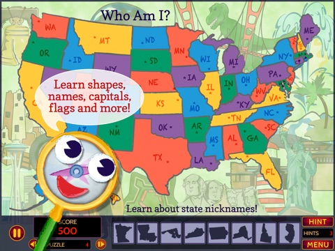 GeoSeeker USA HD: Map-Reading and Geography with a Hidden Object Twist screenshot 2