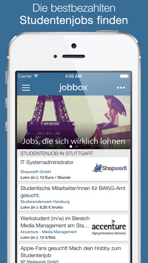 Jobbox - Job, Nebenjob, Praktikum und Ab