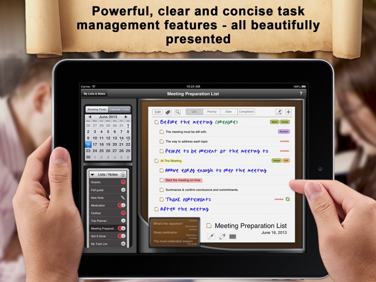 Manage: Handwriting To-Do and Task List Manager - finger, stylus and typed