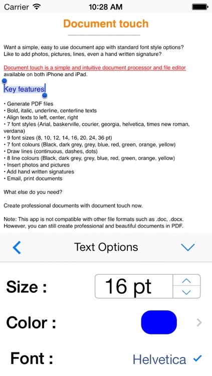 Document touch: Word processor and file editor app