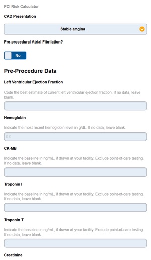 SCAI PCI Risk Calculator