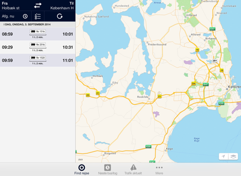 Rejseplanen til iPad screenshot 2