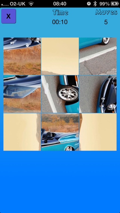 Car Scramblers - a tile puzzle with pictures of automobiles