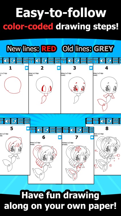 How to Draw and Color - Girls People Teens - Art Lessons - Cute Art Fun2draw™ Lv3