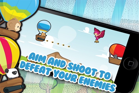 Hot Air Baloon Monkey Star Free - little pet animals Fun Flying & Shooting screenshot 2