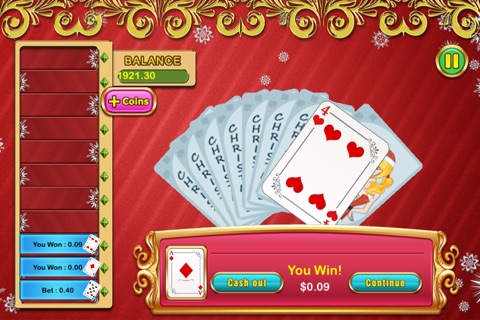 Amazing Christmas HiLo Card Mania Pro - good casino lottery table screenshot 2