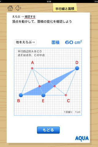 Area and Parallel Lines in "AQUA" screenshot 4