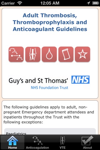 Thrombosis Guidelines screenshot 2