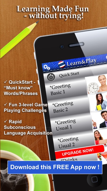 Learn&Play Thai FREE ~easier & fun! This quick, powerful gaming method with attractive pictures is better than flashcards