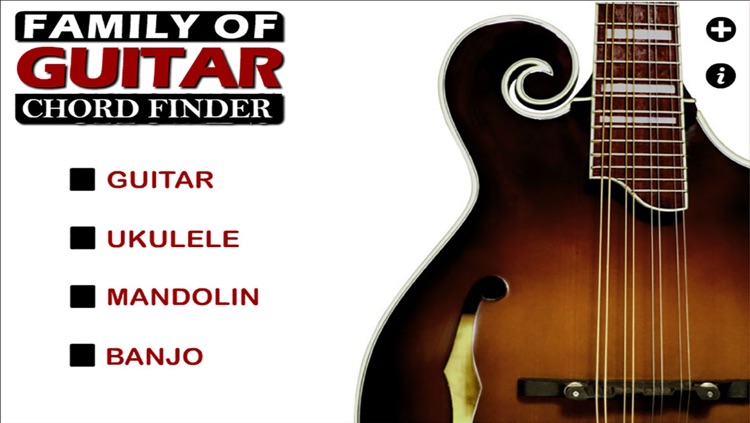 Guitar Family Chord Finder with Notes (Guitar, Ukulele, Mandolin, Banjo)