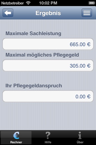 Pflegegeld screenshot 2