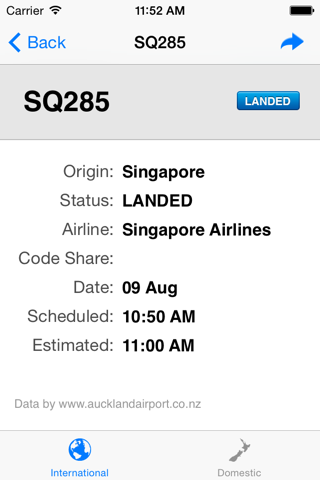 NZ Airport Flight Information screenshot 2
