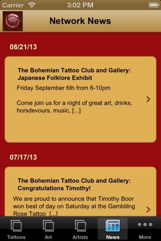 The Bohemian Tattoo Club & Gallery screenshot 3