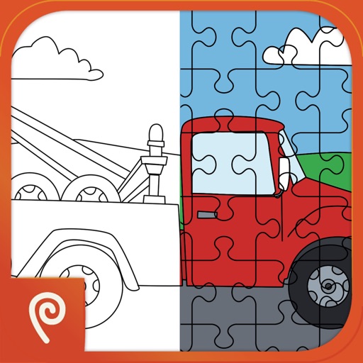 Color It Puzzle It: Trucks Icon