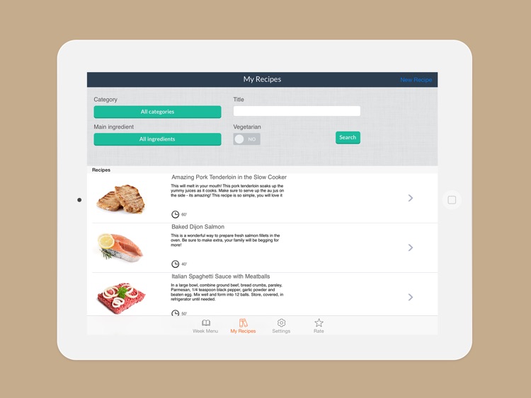 Week Menu - Plan your cooking with your personal recipe book screenshot-3