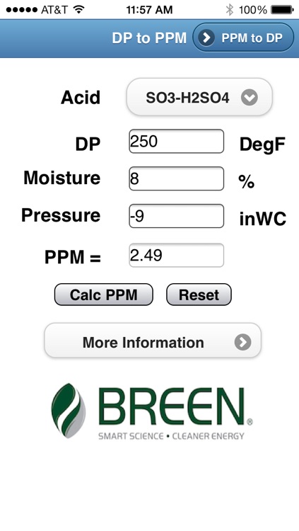 Dewpoint to PPM