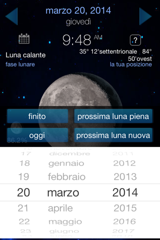 Lunar Phase Full moon calendar screenshot 2