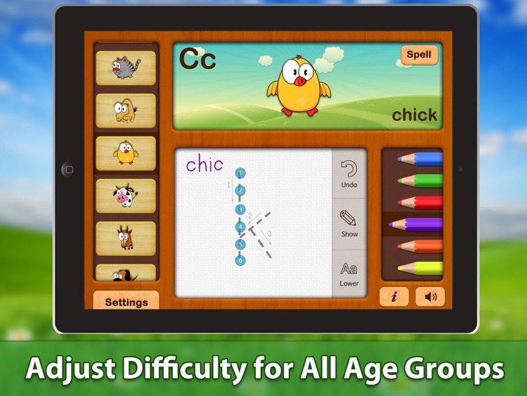 ABC Phonics Animals Writing HD Free Lite - for iPad screenshot-3